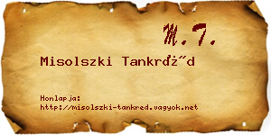 Misolszki Tankréd névjegykártya